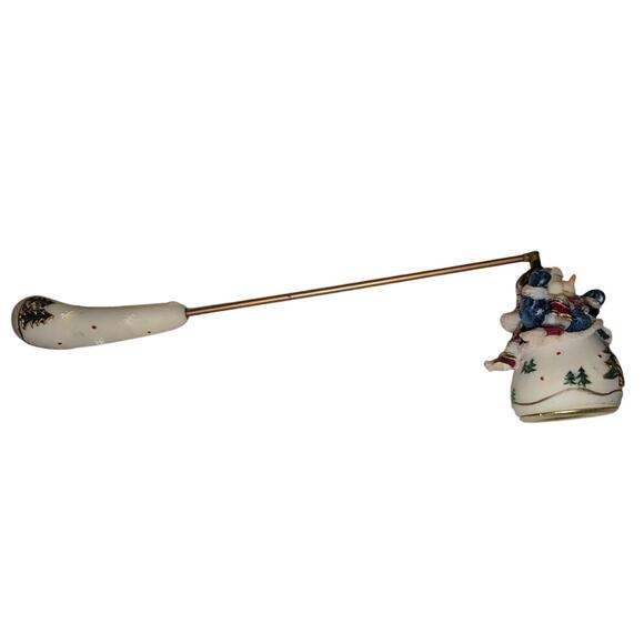 Home Interiors Snowman Christmas Holiday Candle Snuffer Gold-tone Resin 9 in - Picture 4 of 8